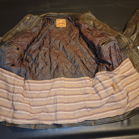 The Territory Ahead Mens Brown Distressed Look Leather Coat Jacket Large - Picture 2 of 5